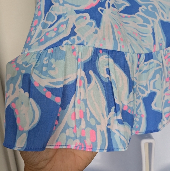 Lilly Pulitzer Coral Top Into The Deep Size Small - Picture 8 of 8